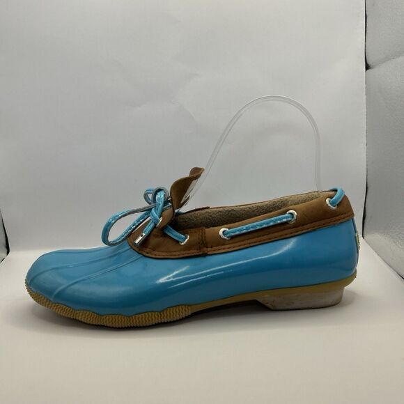 Sperry Saltwater Duck Boots Womens 7.5 Turquoise Waterproof Rain Boot - Picture 3 of 16